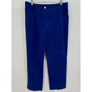 ST. JOHN Royal Blue High Rise Straight Leg Pants Size 10